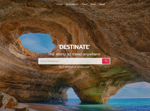 Destinate img - a travel website built on React.js